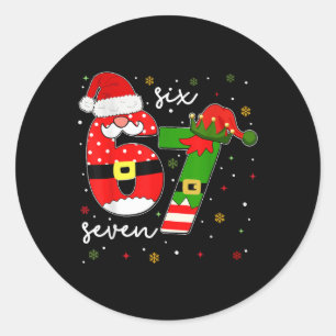 Sticker Rond 67 Meme Six Seven Pour Enfants Femmes Hommes Garço