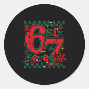 Sticker Rond 67 Meme Six Seven Pour Enfants Femmes Hommes Garço