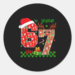 Sticker Rond 67 Meme Six Seven Pour Enfants Femmes Hommes Garço