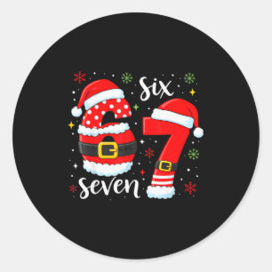 Sticker Rond 67 Meme Six Seven Santa 6 7 Noël drôle garçons K