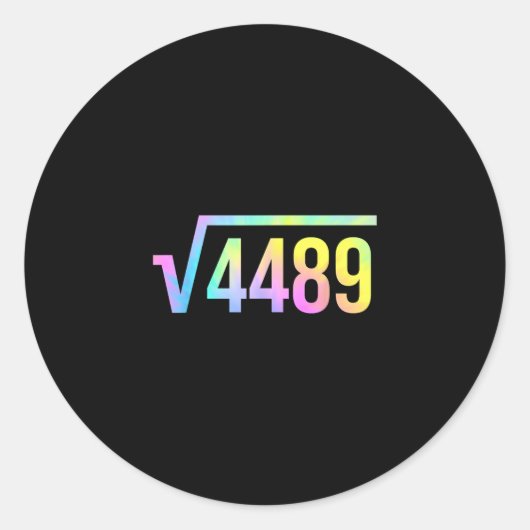 Sticker Rond 67 Meme Slang Tie Dye Funny Square Root 4489 Math  (Devant)