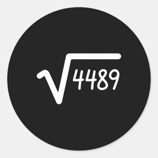 Sticker Rond 67 Meme Square Root Of 4489 Six Seven  (Devant)