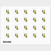 Sticker Rond 67 Meme Surprise Pickle Un Pot De Cornichons Tranc (Feuille)