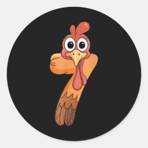 Sticker Rond 67 Meme Thanksgiving Turkey Day Funny Duo Correspo