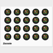 Sticker Rond 67 Noël Drôle Six Sept Mème Brainrot Dabbing (Feuille)