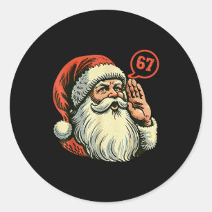 Sticker Rond 67 Noël Drôle Six Sept Mème Brainrot Père Noël C