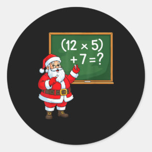 Sticker Rond 67 Noël du professeur Santa Six Sept Meme Brainrot