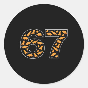 Sticker Rond 67 nuggets de poulet Six Seven