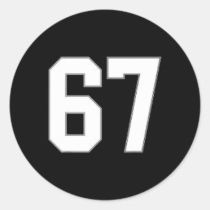 Sticker Rond 67 Numéro Soixante-sept Équipe Sports Graphique Co