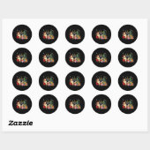 Sticker Rond 67 Prof Santa Noël Six Sept Mème Brainrot (Feuille)