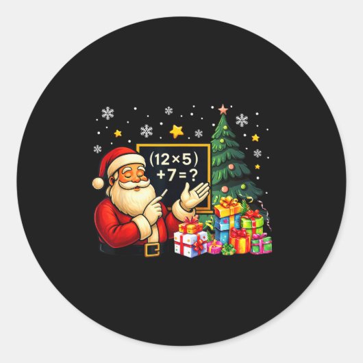 Sticker Rond 67 Prof Santa Noël Six Sept Mème Brainrot (Devant)