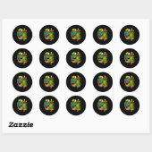 Sticker Rond 67 Professeur Vert Noël Six Sept Mème Brainrot (Feuille)