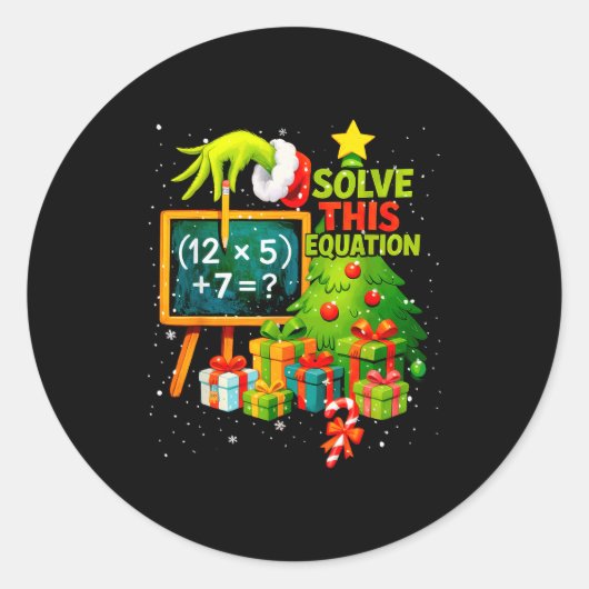 Sticker Rond 67 Professeur Vert Noël Six Sept Mème Brainrot (Devant)