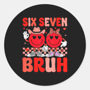 Sticker Rond 67 Saint-Valentin Bruh Six Sept Mème Cœur 6 7 Garç