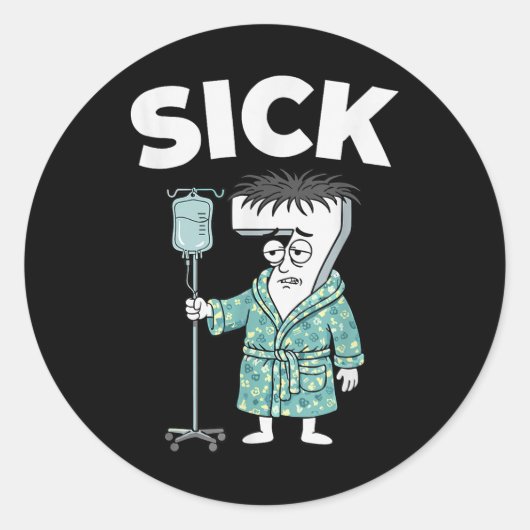 Sticker Rond 67 Sick Seven Six 6 7 Mème (Devant)