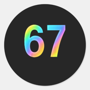 Sticker Rond 67 Six Seven 6 7 Création de Meme Drôle 6 7 1