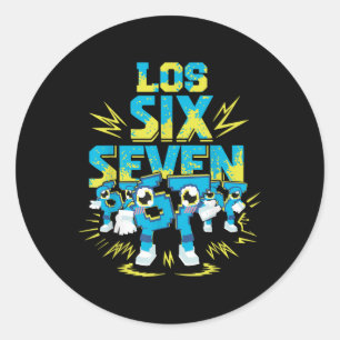 Sticker Rond 67 Six Seven 6-7 - Drôle de vol de Brainrot Enfant