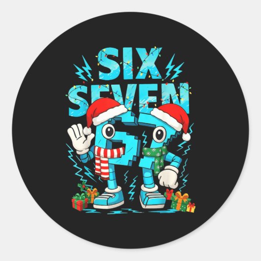 Sticker Rond 67 Six Seven 6-7 - Funny Italian Brainrot Kids Gam (Devant)