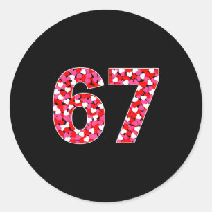 Sticker Rond 67 Six Seven 6 7 Mème pour hommes femmes enfants S