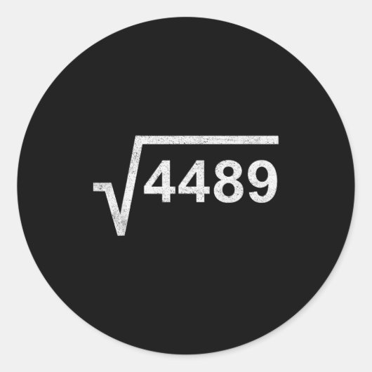 Sticker Rond 67 Six Seven 6-7 Meme Square Root 4489 Slang Math  (Devant)