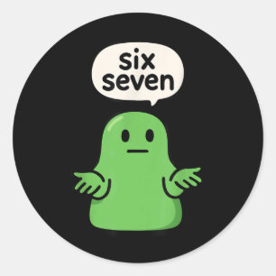 Sticker Rond 67 Six Seven 6-7 Slime de Blob Vert - T-shirt drôl