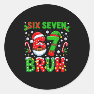 Sticker Rond 67 Six Seven Burh Noël 6 7 Meme