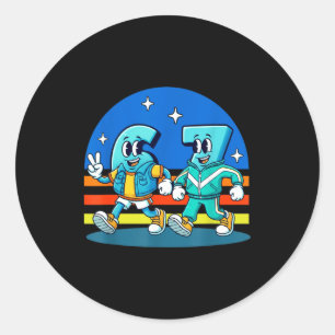 Sticker Rond 67 Six Seven Drôle Mème Conception Amusante Enfant