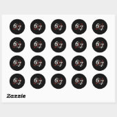 Sticker Rond 67 Six Seven Infini Heart Loop Valentin 6 7 Mem (Feuille)