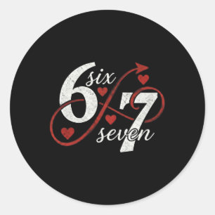 Sticker Rond 67 Six Seven Infini Heart Loop Valentin 6 7 Mem