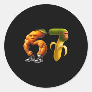 Sticker Rond 67 Six Seven Italien Brainrot Meme Couple Correspo