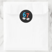 Sticker Rond 67 Six Seven Meme Gen Alpha Slang 6 7 Hands Funny  (Sac)