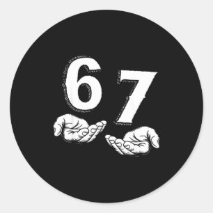 Sticker Rond 67 Six Seven Mème Langage Génération Alpha 6 7 Mai