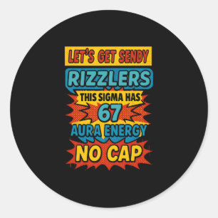 Sticker Rond 67 Six Seven Obtenir Sendy Meme Design Drôle 6 7 S
