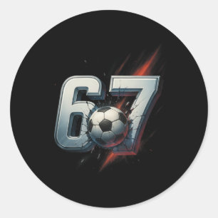 Sticker Rond 67 Soccer Six Seven 6 7 Meme 67 _4