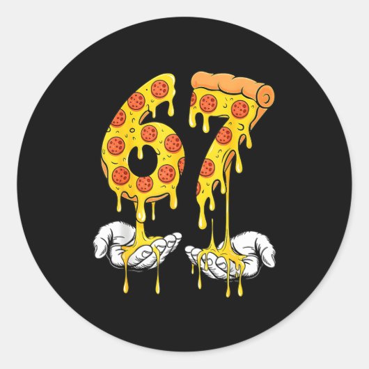Sticker Rond 67 Zza Meme Funny Zza Lover  (Devant)