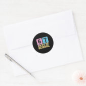 Sticker Rond 67e jour de l'école éléments chimiques enseignant (Enveloppe)