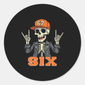 Sticker Rond 67endy Skeleton – 67 Six Seven Halloween 6 Long Sl (Devant)