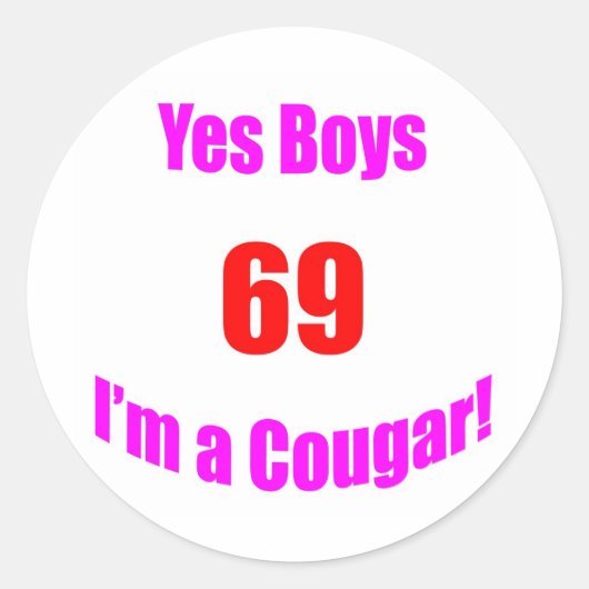 Sticker Rond 69 Anniversaire de Cougar (Devant)