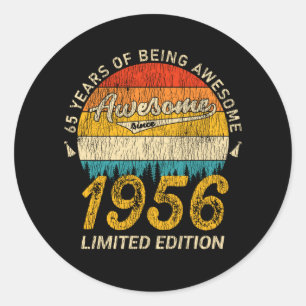 Sticker Rond 69 Ans 1956 Retro Awesome 69e anniversaire Cadeau