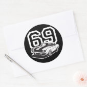 Sticker Rond 69 Camaro (Enveloppe)