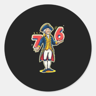 Sticker Rond 6-7 7-6 Funny George Washington Six Sept Mèmes