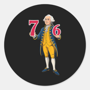 Sticker Rond 6 7 7 6 George Washington Six Seven