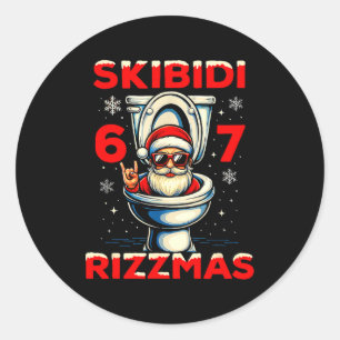 Sticker Rond 6-7 Argot de Meme Noel Sympa Moche 67 Drôle