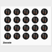 Sticker Rond 6 7 Enseignants Drôle Matching Costume d'Halloween (Feuille)