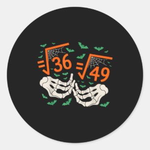 Sticker Rond 6 7 Halloween Math Racine Carrée 67 Meme Gen Alpha