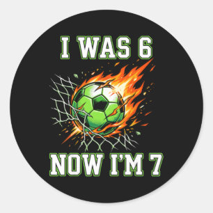Sticker Rond 6 7 J'avais 6 ans maintenant j'ai 7 ans Football A