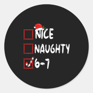 Sticker Rond 6-7 Mème Gentil Vilain 67 Noël Cerveau Pourri Drôl