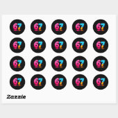 Sticker Rond 6 7 Meme Six Seven Ice Cream Drip (Feuille)
