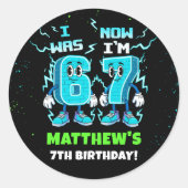 Sticker Rond 6 7 Meme Trend Six Seven Birthday Party (Devant)