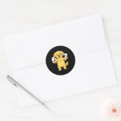 Sticker Rond 6 7 Prof de maths Chien Retriever doré (Enveloppe)
